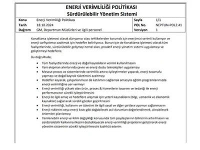 NEPTUN-POL2.41 Enerji Verimliliği Politikası