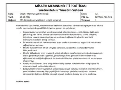 NEPTUN-POL2.23 Misafir Memnuniyeti Politikası