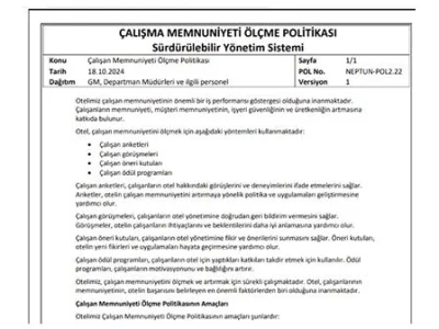NEPTUN-POL2.22 Çalışan Memnuniyeti Ölçme Politikası