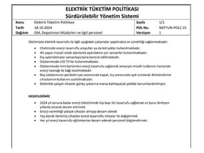 NEPTUN-POL2.25 Elektrik Tüketim Politikası