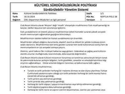 Kültürel Sürdürebilirlik Politikası