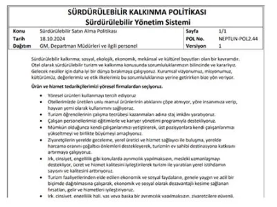 NEPTUN-POL2.44 Sürdürülebilir Kalkınma Politikası